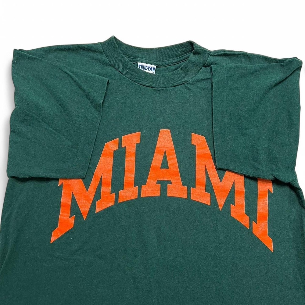 True Fan T-Shirt Mens XL Green Miami Hurricanes Vintage Y2K Collegiate Tee - Picture 4 of 6